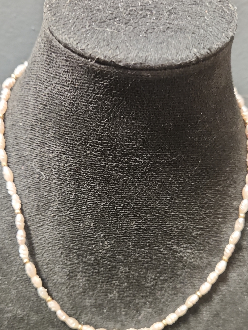 Vintage Pink Freshwater Pearl Necklace with Gold Accents